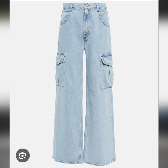 Agolde Denim - Agolde Minka Light Blue Wide Leg Cargo Jeans Size 27